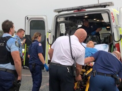 Mr Schroeter was taken to Wollongong Hospital. Picture: Madeline Crittenden