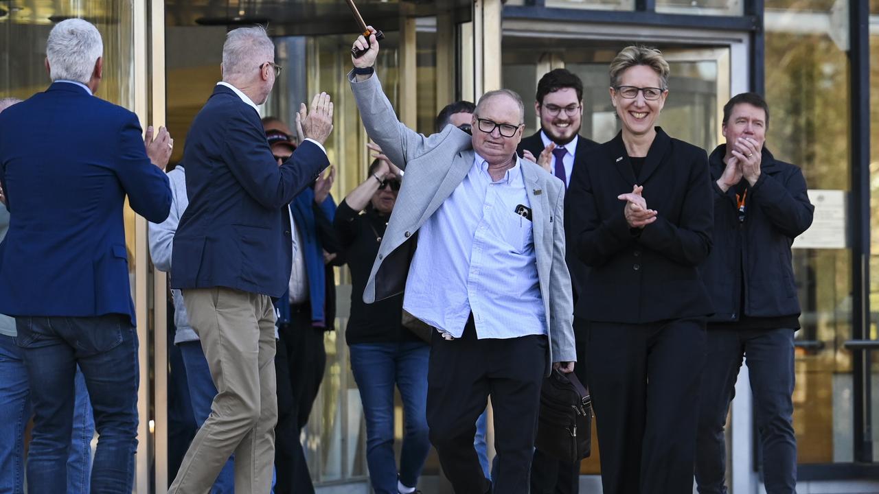 TWU members after this week’s High Court ruling. Picture: NCA NewsWire / Martin Ollman