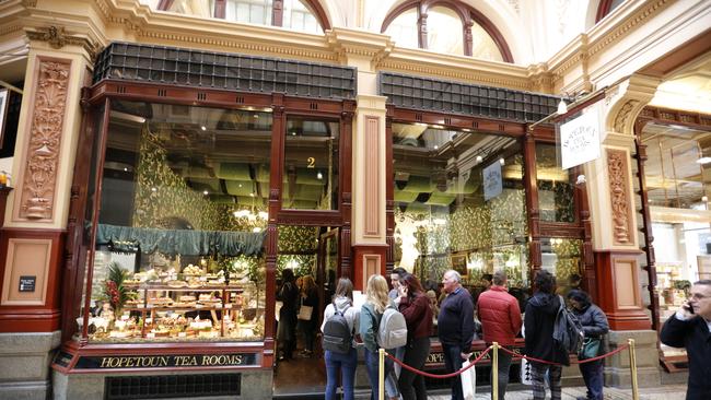 The Hopetoun Tea Rooms is a much-loved Melbourne resturant, and has been frequented by tourists for more than 125 years. Picture: Alex Coppel