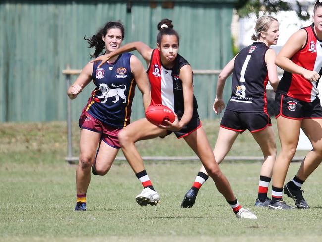 Saints' Tiarna Ahwang bamboozled her opponents in the AFL Cairns Women's match between the Cairns Saints and the Cairns City Lions, held at Griffiths Park, Manunda. Picture: Brendan Radke