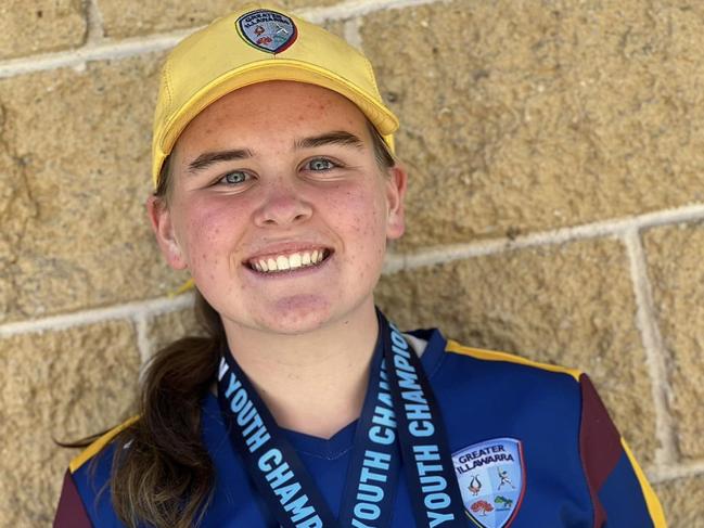 Nicola Hudson is all smiles after representing Greater Illawarra at last season’s Country Champs. Picture: Greater Illawarra Cricket Zone Facebook