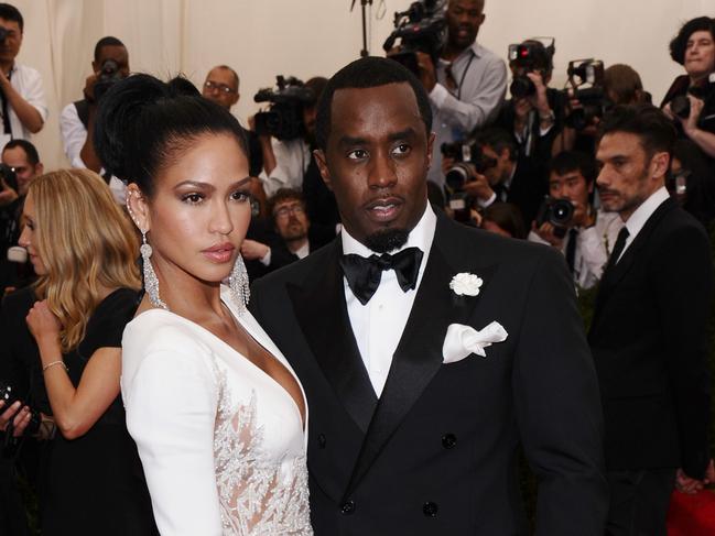 Sean Combs, with Cassie Ventura at the Met Gala, would text his former girlfriend about their “freak-offs”. Picture: AP
