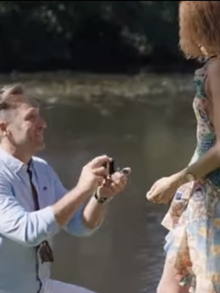 In footage later posted on Instagram by Vickers, he’s seen down on one knee. Picture: Instagram