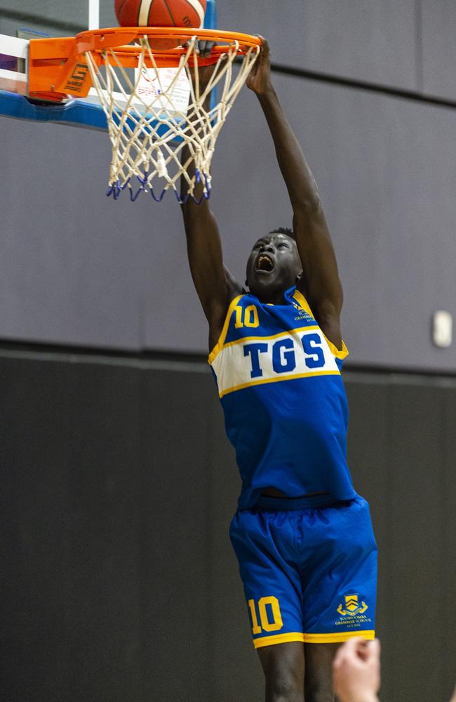 Arok Arok, Toowoomba Grammar School 1st V training ahead of the 2022 GPS basketball season, Thursday, July 14, 2022. Picture: Kevin Farmer