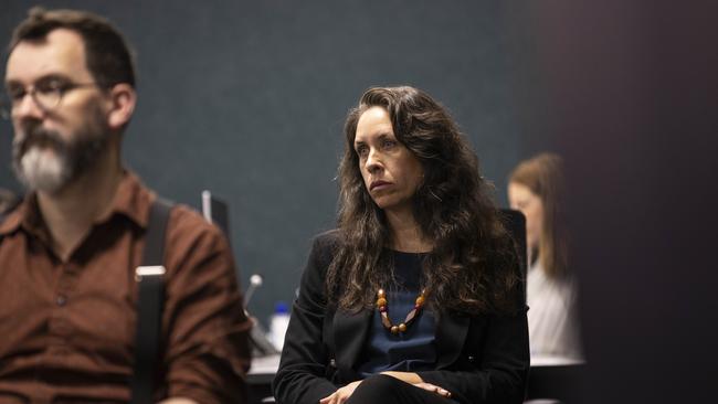 Children's Commissioner of Tasmania Leanne McLean listening in the public gallery. Commission of Inquiry into the Tasmanian Government's Responses to Child Sexual Abuse in Institutional Settings held in Hobart. Picture: pool/ABC