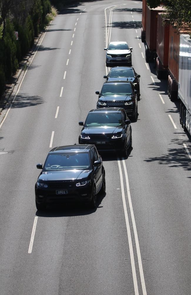 Taylor Swift arrives at the MCG by a convoy of cars. Picture: Backgrid