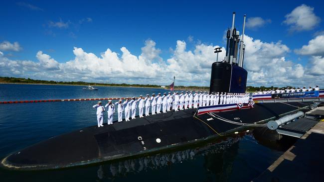 The crew of the Virginia-class attack submarine USS Indiana. High among the challenges for Australia will be crewing. In a post-Covid environment, in which employment options are many and attitudes to work-life balance have changed, we find ourselves asking the whether Generation Z will find working on submarines attractive. Picture: US Navy