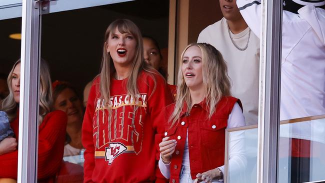 Swift didn’t travel to Denver with her man. (Photo by David Eulitt/Getty Images)