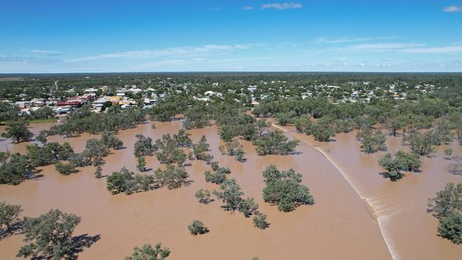 A Charleville family was evacuated from their property after the Warrego river peaked at 6.72 meters.