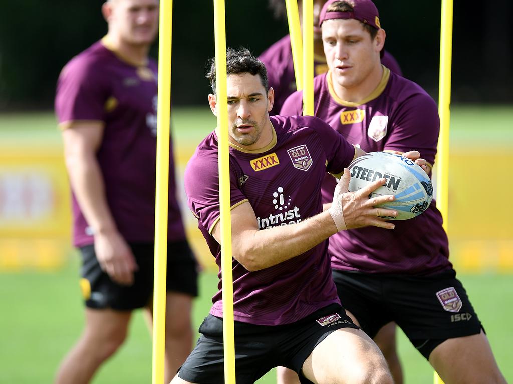 I used to tell younger kids around Origin time to come and watch Billy Slater train. His standards and intensity never dropped. Picture: Bradley Kanaris/Getty Images
