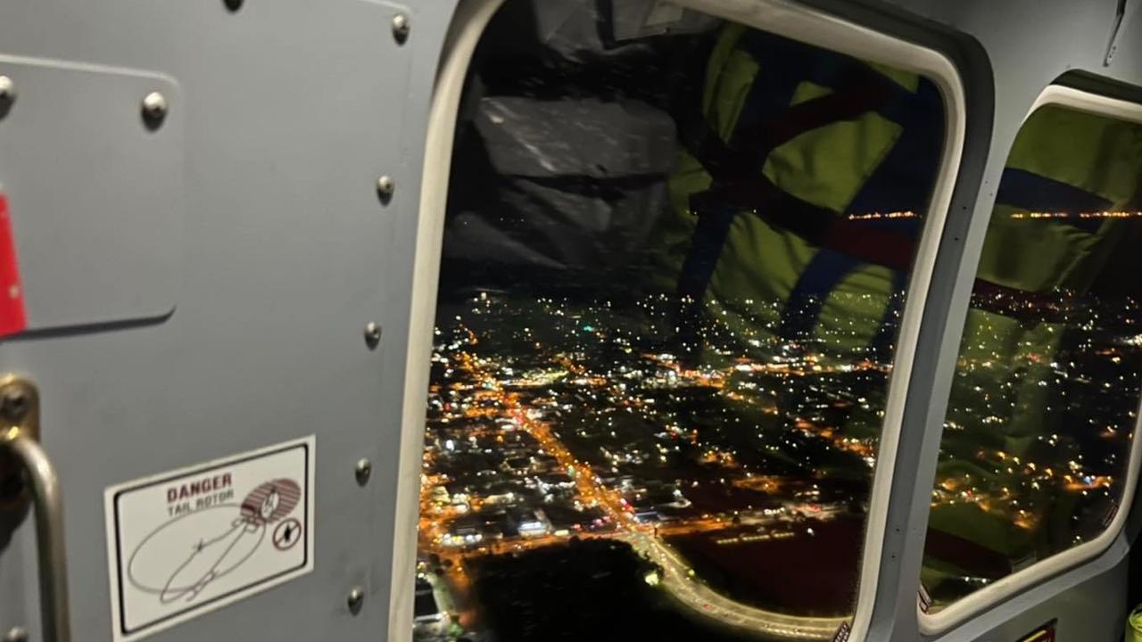 The RACQ CQ Rescue chopper in flight on May 14. Picture: RACQ CQ Rescue