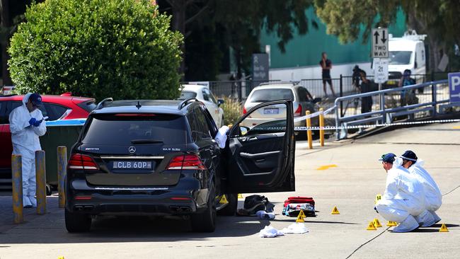 Death scene ... Hawi was shot in his car outside gym. Picture: Toby Zerna