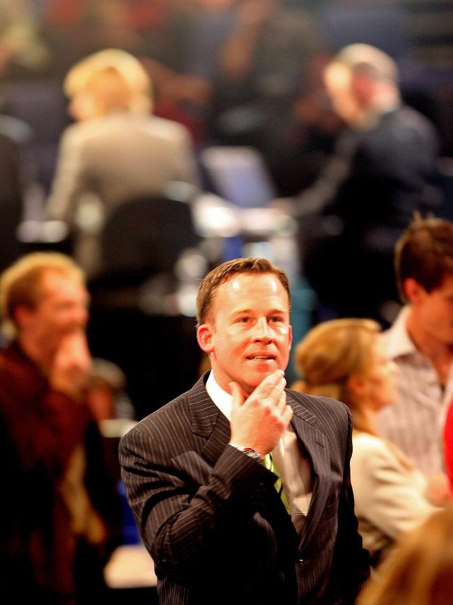 State Election 2006, Liberal member for Franklin Will Hodgman in the Tally Room at Wrest Point watching the boards