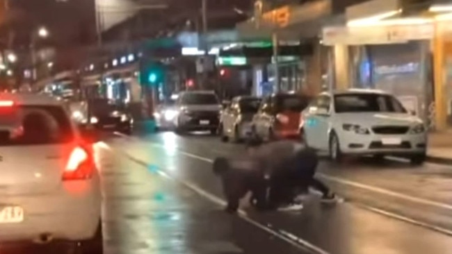 Two men could be seen fighting one another on Chapel St in recent days. Picture: Instagram