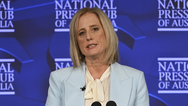 Minister for Women Katy Gallagher spoke about equality for ‘all Australians’. Picture: NCA NewsWire / Martin Ollman