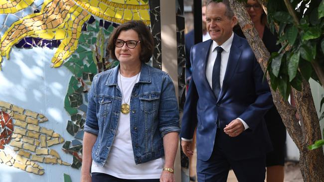 Federal Opposition Leader Bill Shorten, right, and Labor's candidate for Batman, Ged Kearney. Picture: AAP.