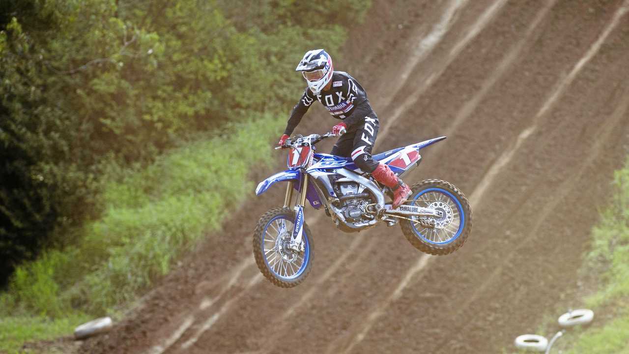 IN FRONT: Dean Ferris wins the 2018 Mountain Man Motorcross at Echo Valley. Picture: Kevin Farmer