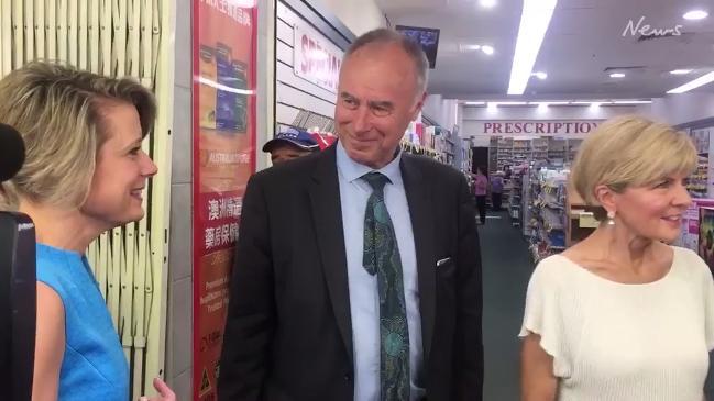 Awkward moment between Kristina Keneally and John Alexander during street walk