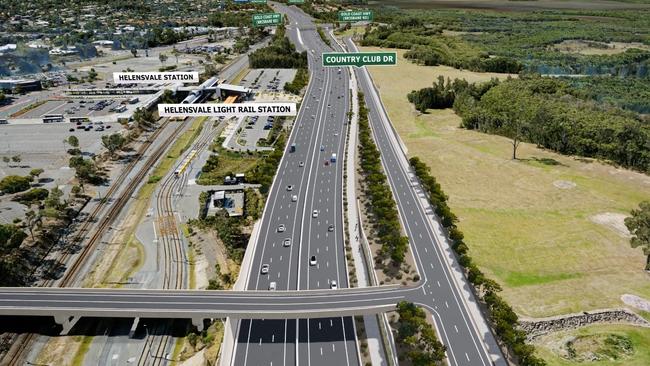 Artist impression of Coomera Connector at Helensvale. Picture: TMR