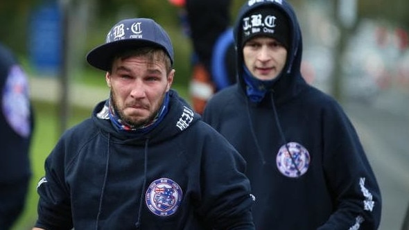 True Blue Crew supporters at a rally in Melbourne.