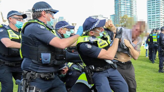 A not-so-cheerful Melbourne protester