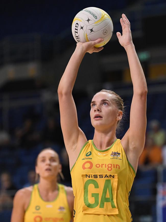 Australia’s Kiera Austin. (Photo by Kai Schwoerer/Getty Images)