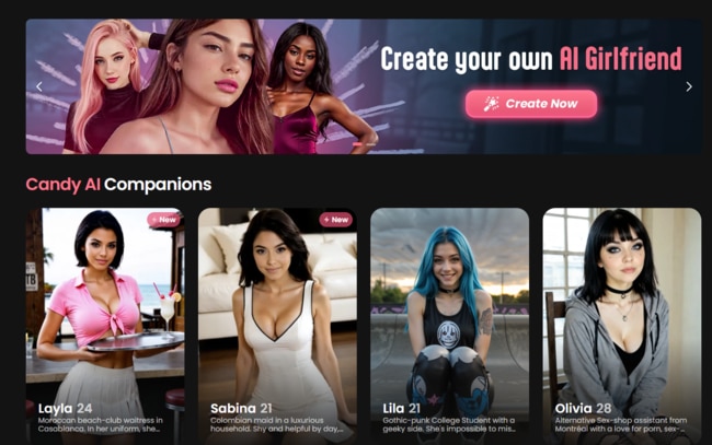 Another popular companion AI 'Candy AI' prompts users to 