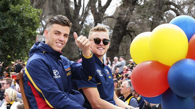 Paul Seedsman and Hugh Greenwood during last year’s grand final parade. Picture: Sarah Reed