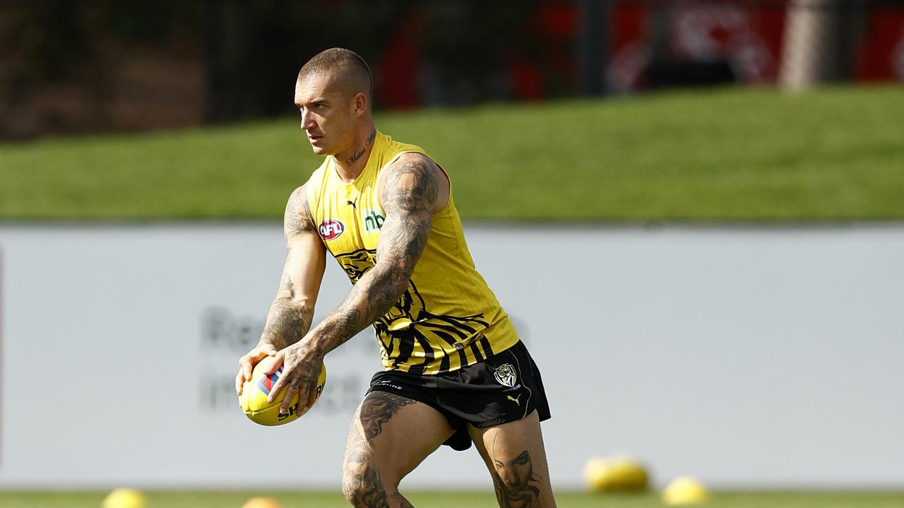 Dustin Martin at Richmond training earlier this year. Picture: Getty