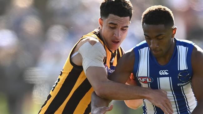 Hawthorn young gun Tyler Brockman was on fire against the Roos. Picture: Getty Images