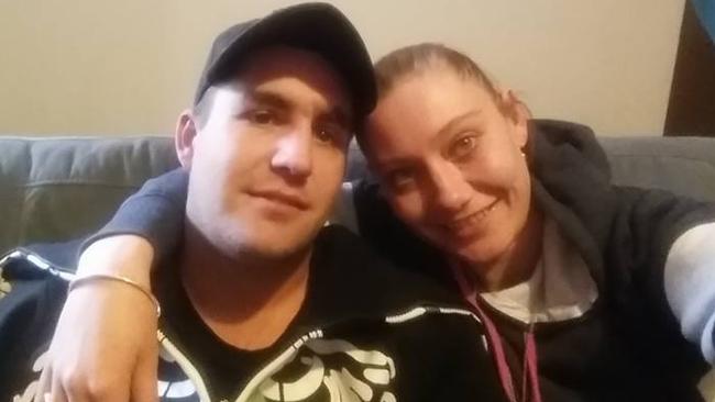 Joshua Gent and former partner Keira Baker. Gent is wearing a skull hoodie jacket that was used to scare the torture victim.