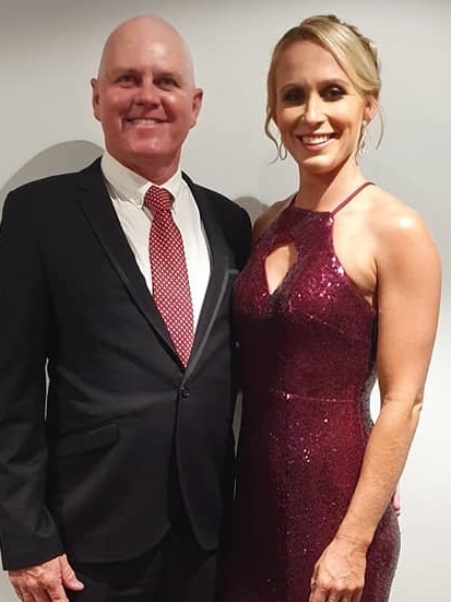 Hall of Fame trainer John Manzelmann and Best Country Racing New Comer Jade Doolan.