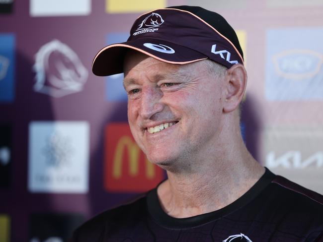 Brisbane Broncos first day of training for 2024.Coach Michael Maguire.Picture: Nigel Hallett