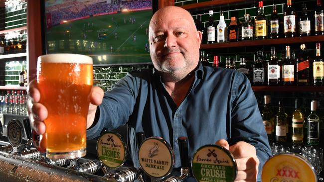 The Rosey owner Greg Maitland enjoys a beer at the new updated bar. Picture: Keryn Stevens.