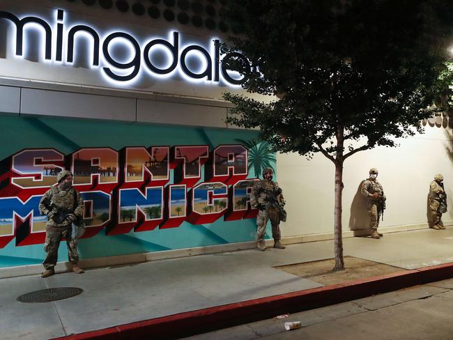 U.S. National Guard troops are positioned outside a Bloomingdale's which was looted, amid demonstrations. Picture: Mario Tama/Getty Images/AFP