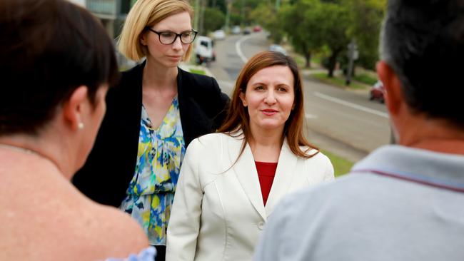 Shadow Planning Minister Tania Mihailuk, flanked by Labor candidate for Parramatta Liz Scully, says Labor will scrap planning precincts if it wins next month’s state election. (AAP IMAGE/ Angelo Velardo)