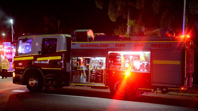 Generic Emergency services, Queensland Fire and Rescue, QFES; house fire at night