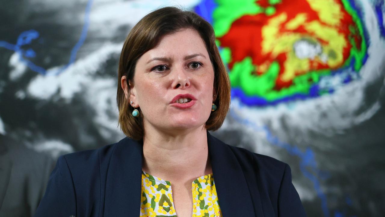 Disaster Recovery Minister Nikki Boyd speaks during a press conference in Brisbane. Picture: NCA NewsWire/Tertius Pickard