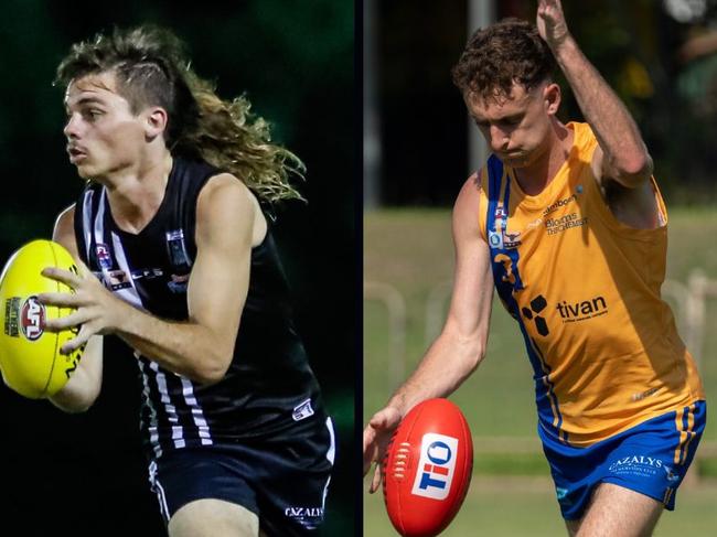 Ryan Wafe for Palmerston and Jaxon East for Wanderers in the 2024-25 NTFL season.