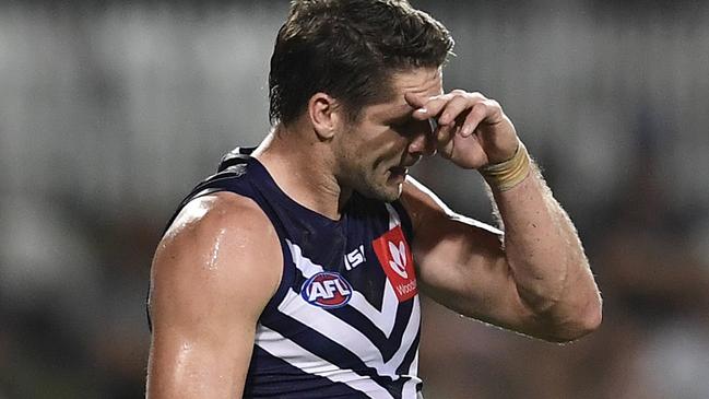 Jesse Hogan has had his ups and downs since moving from the Demons to the Dockers. Picture: Getty Images