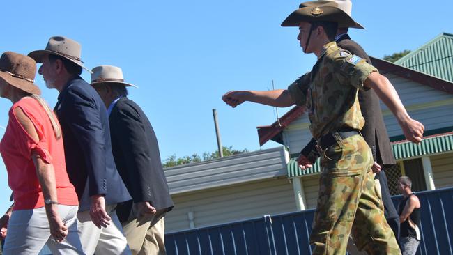 Marching proudly in the Kumbia Anzac Day March on April 25, 2018.