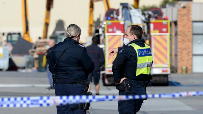 A cannabis crop was reportedly found after fire crews fought a blaze in South Dandenong. Picture: Andrew Henshaw