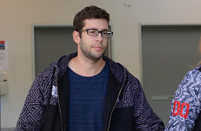 Jakob Thornton reporting for bail at Bankstown Police Station last year. Picture: Jeremy Piper