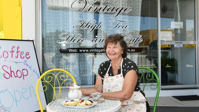 Alice Williams owner of Vintage High Tea Hire Cafe has just opened her doors on Charters Towers Road. Picture: Shae Beplate.