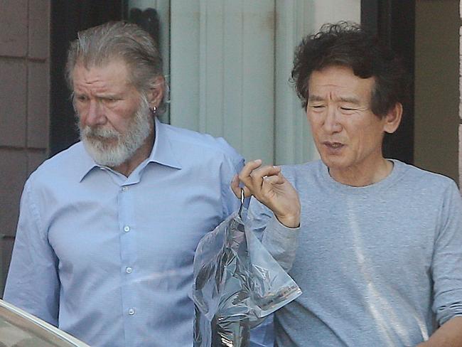 Harrison Ford spotted with his tailor in Burbank.