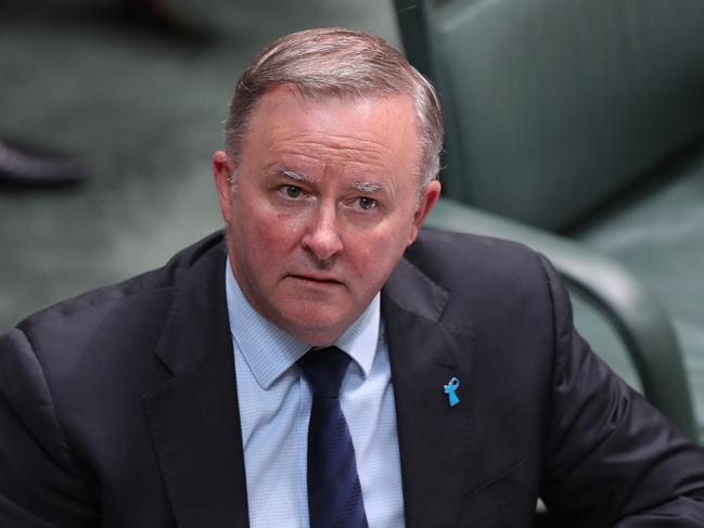 Opposition Leader Anthony Albanese during Question Time in the House of Representatives Chamber, at Parliament House in Canberra. Picture Kym Smith