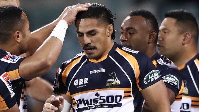 Peter Samu was instrumental in the Brumbies’ quarter final win but will watch the semi in Argentina from home. Picture: Getty Images