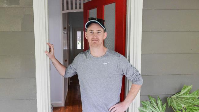 Electrician Ed Vann is one of hundreds of residents of Stirling in the Adelaide Hills who are recovering from a devastating storm last Saturday. The Mabel St resident is still without power seven days later. Picture: Brenton Edwards