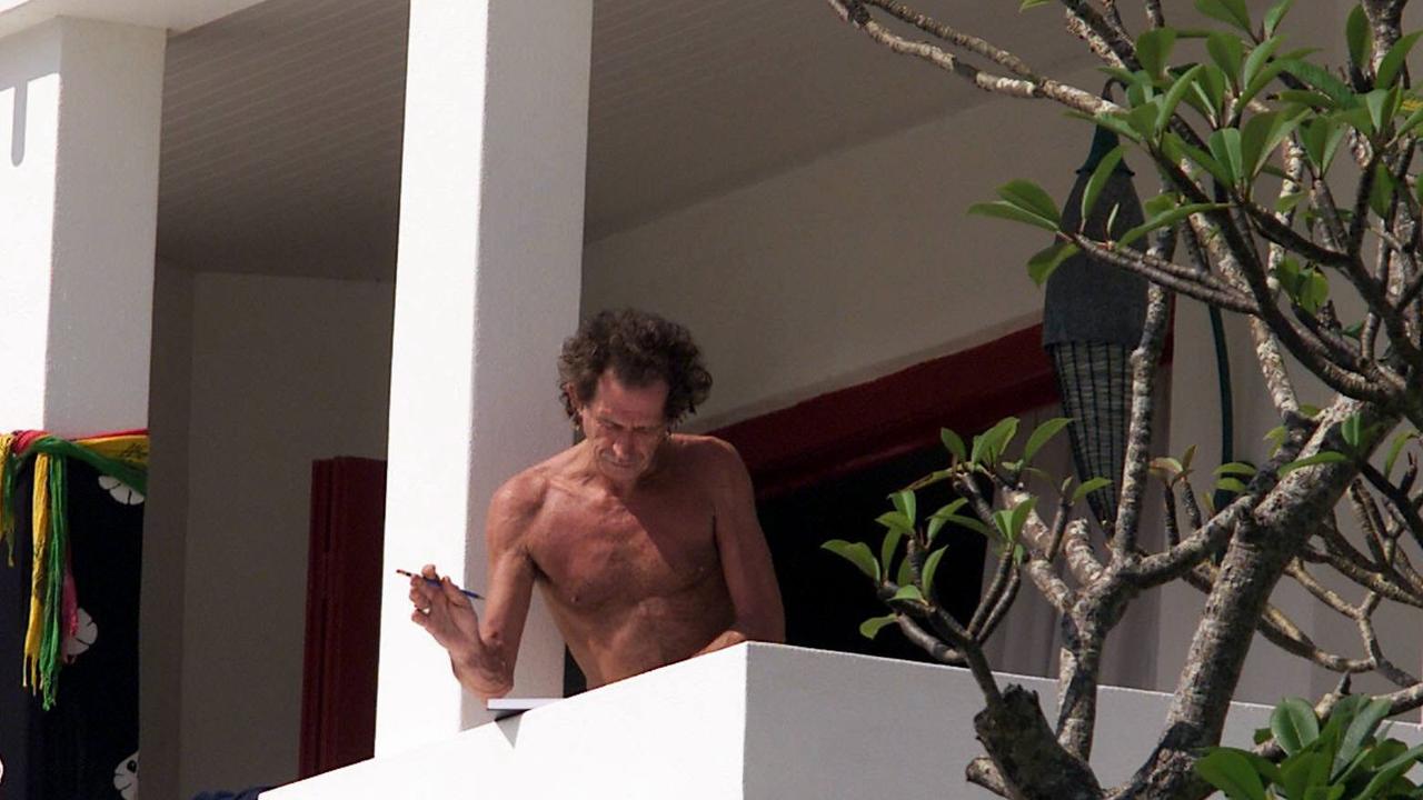 Rolling Stones guitarist Keith Richards on the balcony at Rae's. Picture: Matt Turner.