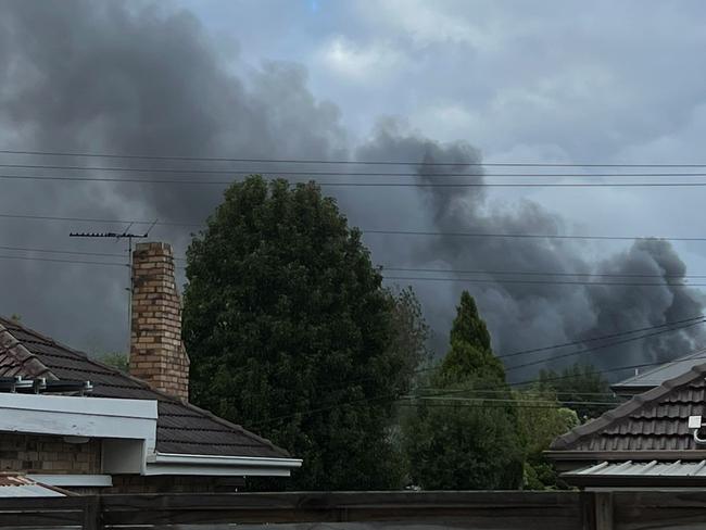 Factory fire in South Rd Moorabbin